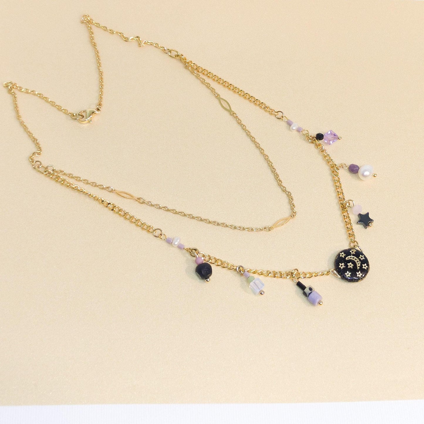 Stars and Moon Celestial Necklace