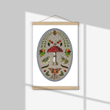 Frogs at the Magical Woods, botanical illustrations, magic art print, boho Aesthetic, Frog art print, Cottagecore Nature print, moths giclee