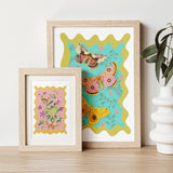 Moths and Butterflies botanical illustrations, magic art print, boho Aesthetic, Butterfly art print, Cottagecore Nature print, moths giclee