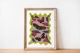 Moths and Butterflies botanical illustrations, magic art print, boho Aesthetic, Butterfly art print, Cottagecore Nature print, moths giclee