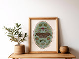 Moths and Nature, botanical illustrations, magic art print, boho Aesthetic, Butterfly art print, Cottagecore Nature print, moths giclee