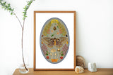 Moths and Nature, botanical illustrations, magic art print, boho Aesthetic, Butterfly art print, Cottagecore Nature print, moths giclee