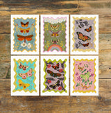 Magical Moths Postcards - Set of 6 -Butterflies Greeting Cards - Moths Stationery - PSC009