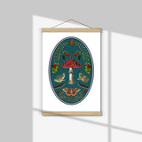 Frogs at the Magical Night, botanical illustrations, magic art print, boho Aesthetic, Frog art print, Cottagecore Nature print, moths giclee