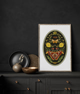 Moths and Nature, botanical illustrations, magic art print, boho Aesthetic, Butterfly art print, Cottagecore Nature print, moths giclee