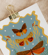 Magical Moths Postcards - Set of 6 -Butterflies Greeting Cards - Moths Stationery - PSC009