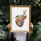 Wild Flowers Heart Print