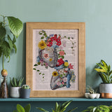 Flowery Hearts in love print