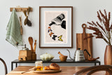 Butterflies and Wine bottle collage art print