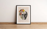 Flowers on Skull Nature Inspired Print