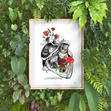 Heart with Roses Print