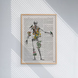 Human Skeleton with blue birds