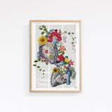 Flowery Hearts in love print