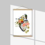 Blue Bird on Anatomical Heart Print