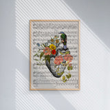 Blue Bird on Anatomical Heart Print