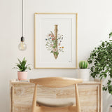 Soft colors wild flowers Spine Print