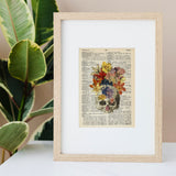 Dry Flowers Skull Print