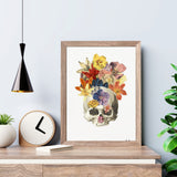Dry Flowers Skull Print