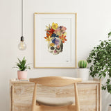 Dry Flowers Skull Print