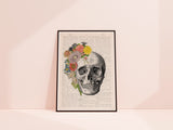 Flowers on Skull Nature Inspired Print