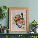 Blue Bird on Anatomical Heart Print