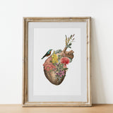 Wild Flowers Heart Print