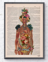 Girl power flowery body Feminist Wall Art