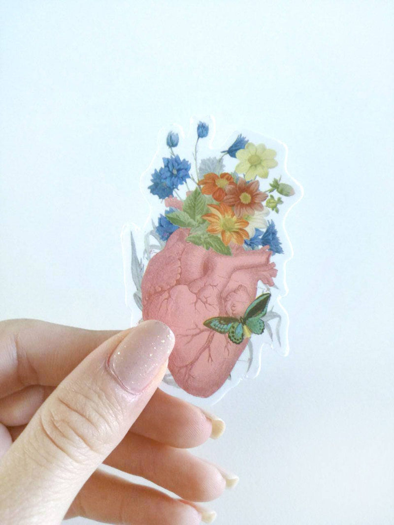 Christmas  Small Gifts - Colorful Anatomy Stickers - Set of 3 - Stocking Stuffer -  Brain Sticker - Flower Anatomy - Laptop Decal- STC012