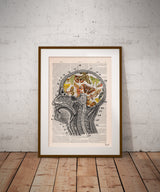 Butterflies and Moths on my brain Print