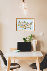 United States Flowers Botanical Map