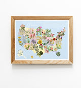 United States Flowers Botanical Map