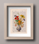 Naturalistic Floral Bouquet with insects