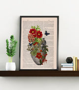 Blue Butterflies Anatomical Heart
