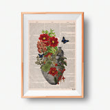 Blue Butterflies Anatomical Heart