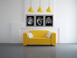 Human heart black background anatomy art wall