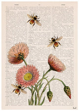 Gift Idea, Christmas gifts for mom, gift Set - Posters Set of 3 - Lavender Flowers and bees - Botanical Art Print - Wild flowers art -SET026