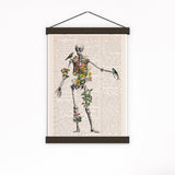 Human Skeleton with blue birds