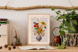 Naturalistic Floral Bouquet with insects