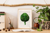 Christmas gift,  Wall art prints, Book print unique gift, Kitchen wall art, Artichoke Botanical studio, Art prints BFL073
