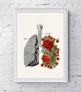 Lungs with red roses