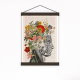 Mothers day gift , Wall art print, Flowery Hair collage Printed on Dictionary Book page, Flower print, Plants mom gift, SKA161PA3