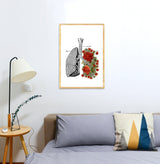Lungs with red roses