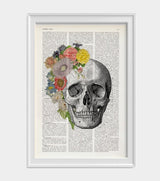 Flowers on Skull Nature Inspired Print