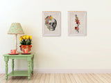 Flowers on Skull Nature Inspired Print