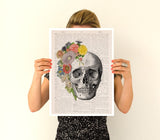 Flowers on Skull Nature Inspired Print