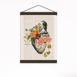 Wall art print Blue Bird on Anatomical Heart - Flower Heart art - Flower Anatomy Print- Anatomy Decor  - Art heart - Doctor gift - SKA259PA3