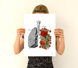 Lungs with red roses