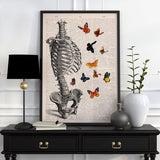 Human Skeleton Torso full of butterflies