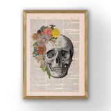 Flowers on Skull Nature Inspired Print