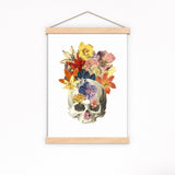 Dry Flowers Skull Print
